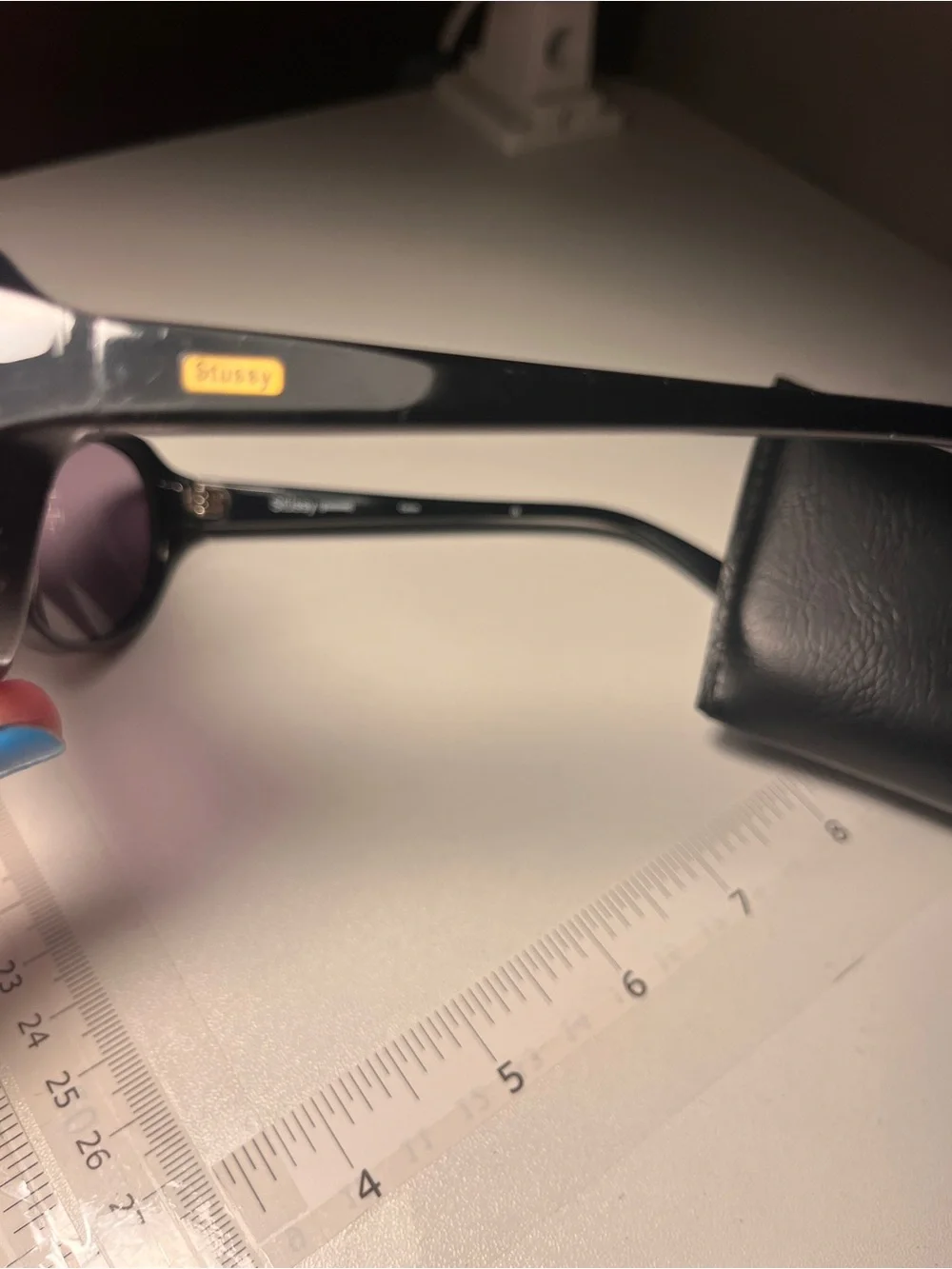 Stussy Black Frame Sunglasses with Purple Tinted Lenses